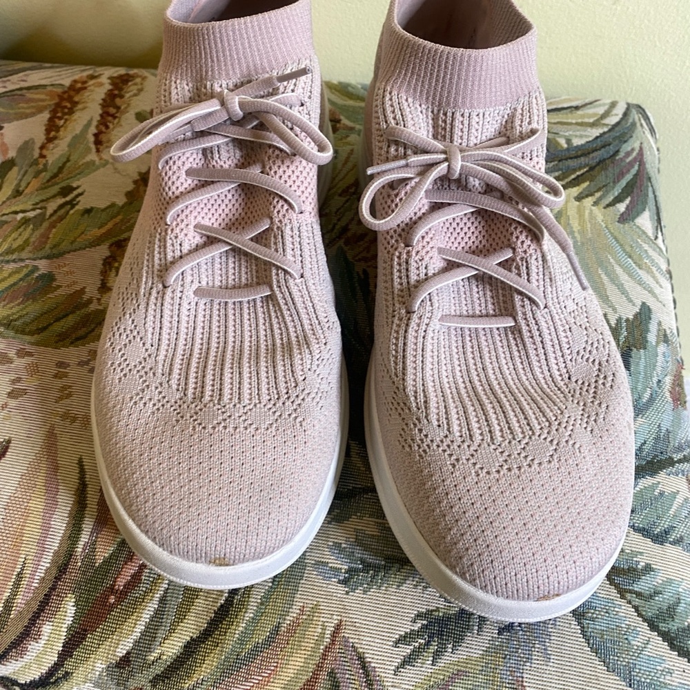Fitflop Pink Knit Ladies Sneakers with Ribbed Collar  9